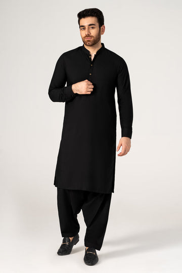 Special Jet Black Wash & Wear Unstitched Suit MF-06