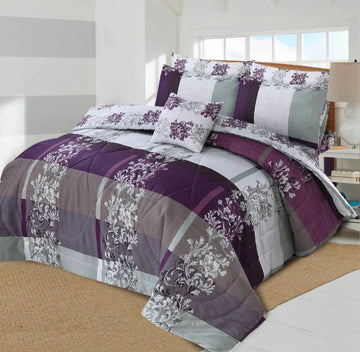 7 Pcs Quilted Comforter Set - Florescent