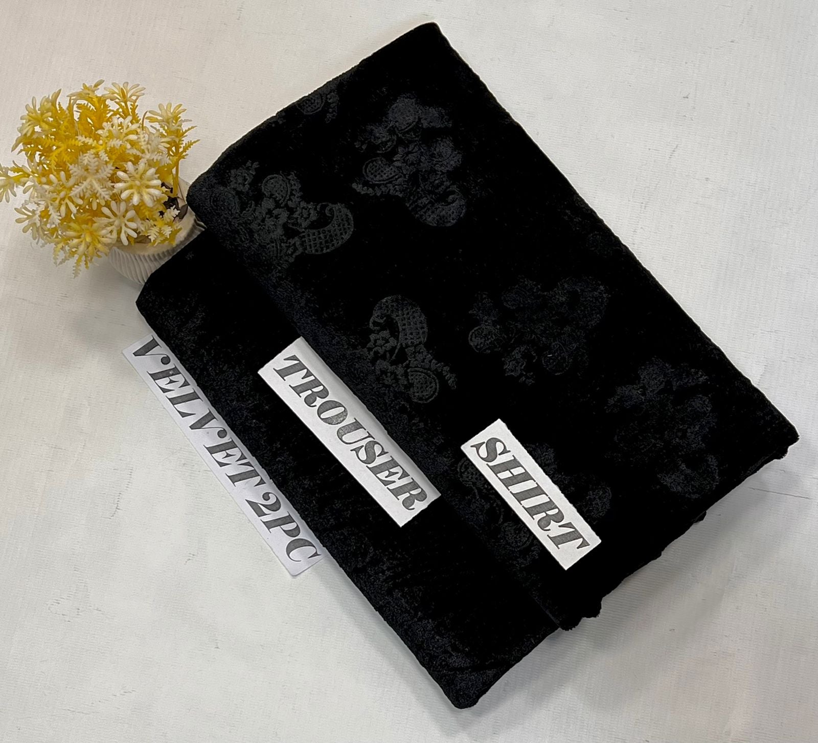 KOREAN VELVET 2PC KT-39 ( Black )