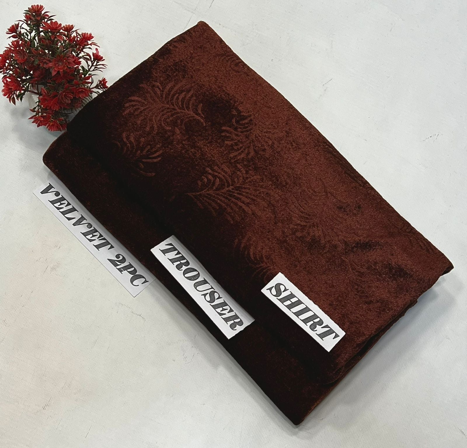 KOREAN VELVET 2PC KT-37 ( Browny Brown )